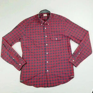 J Crew Medium 15-15.5 Red Check Button Down Shirt